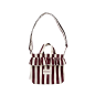 Preview: Mini Ruffle Shoulder Bag Bordeaux Stripe